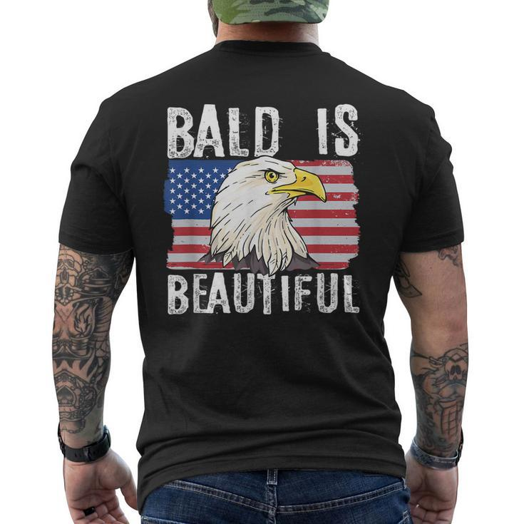 Bald Is Beautiful 4Th Of July Independence Day Bald Eagle Men's Back Print T-shirt