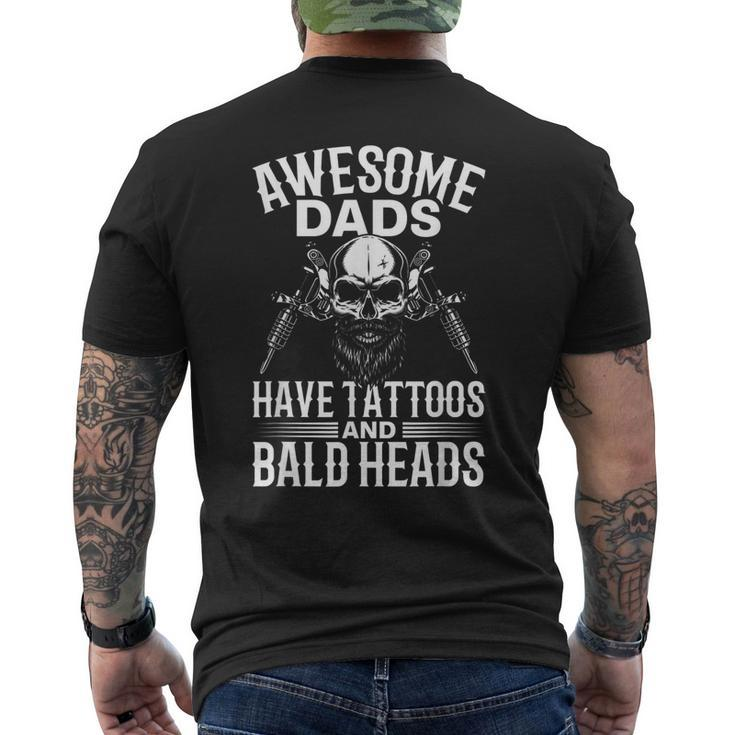 Bald Dad With Tattoos Best Papa For Women Men's Back Print T-shirt