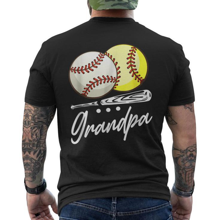 Ball Grandpa Baseball Softball Men's Back Print T-shirt