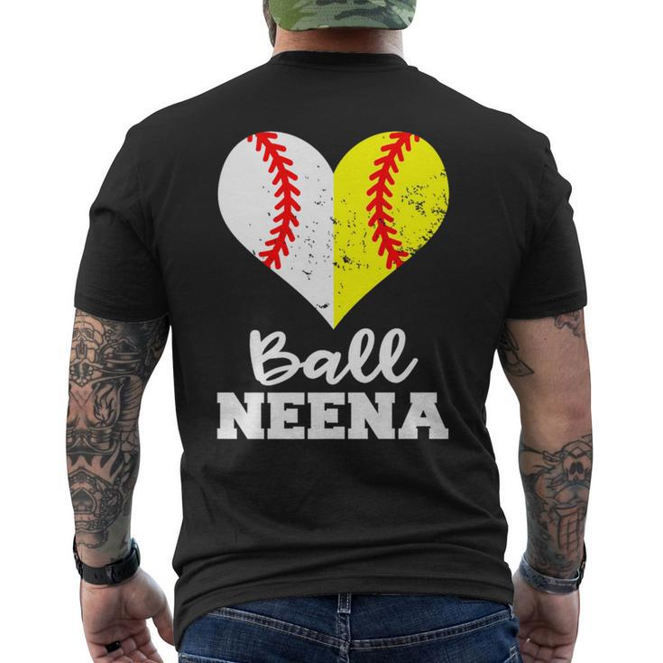 Ball Neena Heart Funny Baseball Softball Neena   Mens Back Print T-shirt