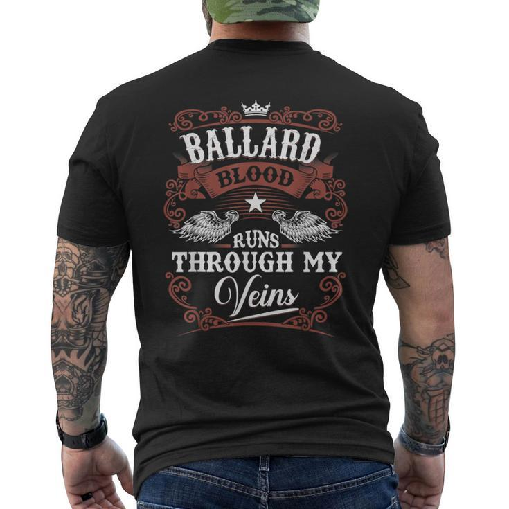 Ballard Blood Runs Through My Veins Family Name Vintage Men's T-shirt Back Print