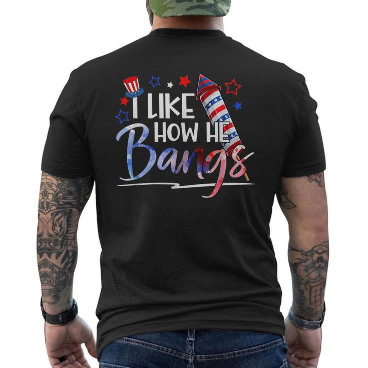 I Like How He Bangs 4Th Of July Matching Couple Men's Back Print T-shirt