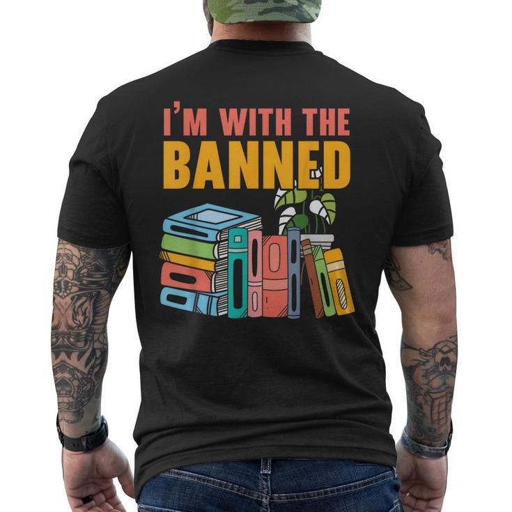 Im With The Banned Bookworm Book Lover Bibliophile Men's Back Print T-shirt