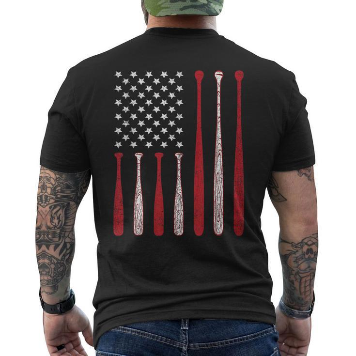 Baseball 4Th Of July Design Cool Usa American Flag  Mens Back Print T-shirt