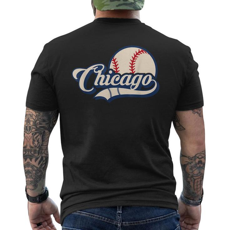 Baseball American Lover Chicago Baseball  Mens Back Print T-shirt