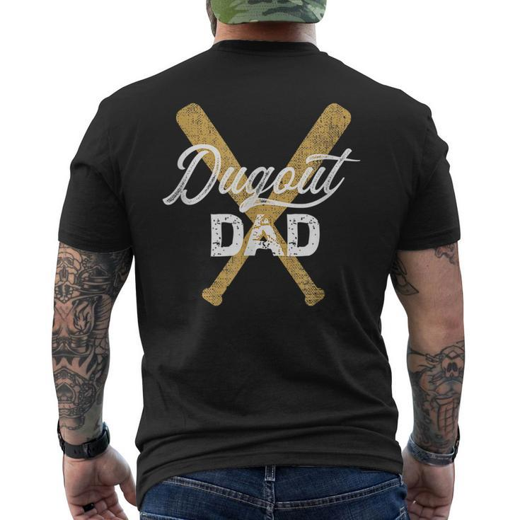 Baseball Dugout Dad Baseball Bats For Father Men's Back Print T-shirt