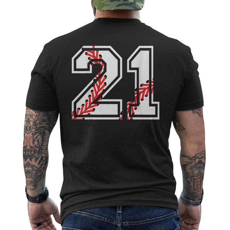 Baseball Number 21 Back For Player Team Gift  Mens Back Print T-shirt