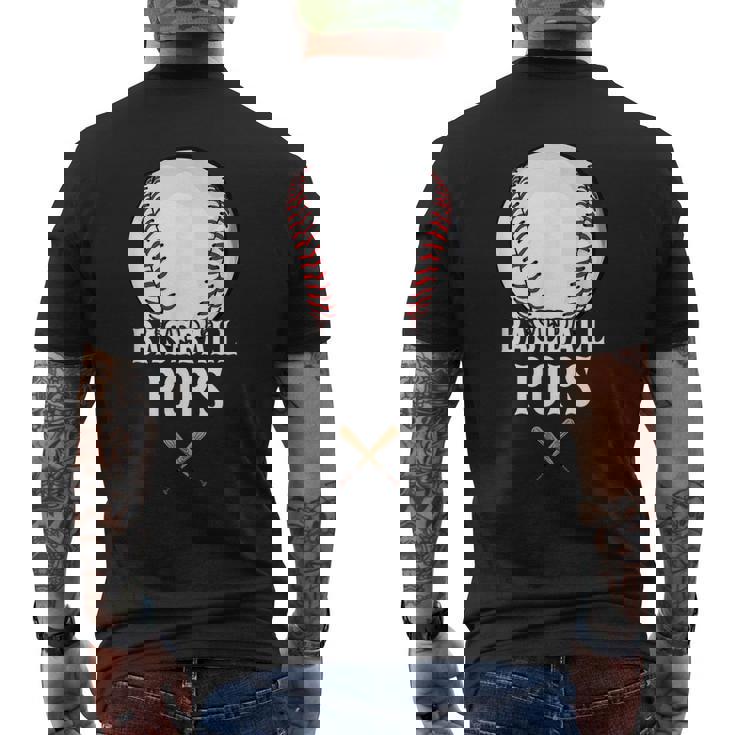 Baseball Pops Baseball Grandfather Father Day Men's Back Print T-shirt