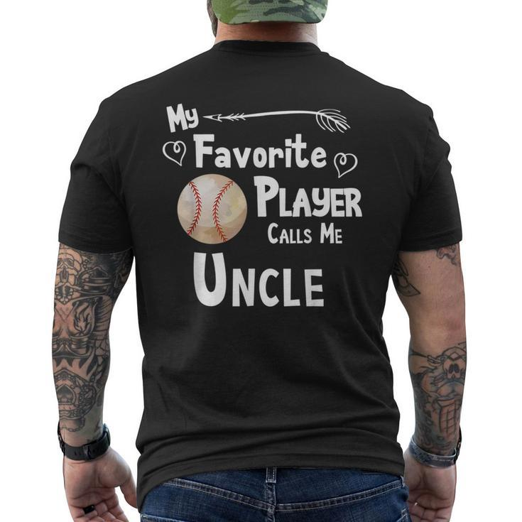 Baseball Softball  Favorite Player Calls Me Uncle Mens Back Print T-shirt