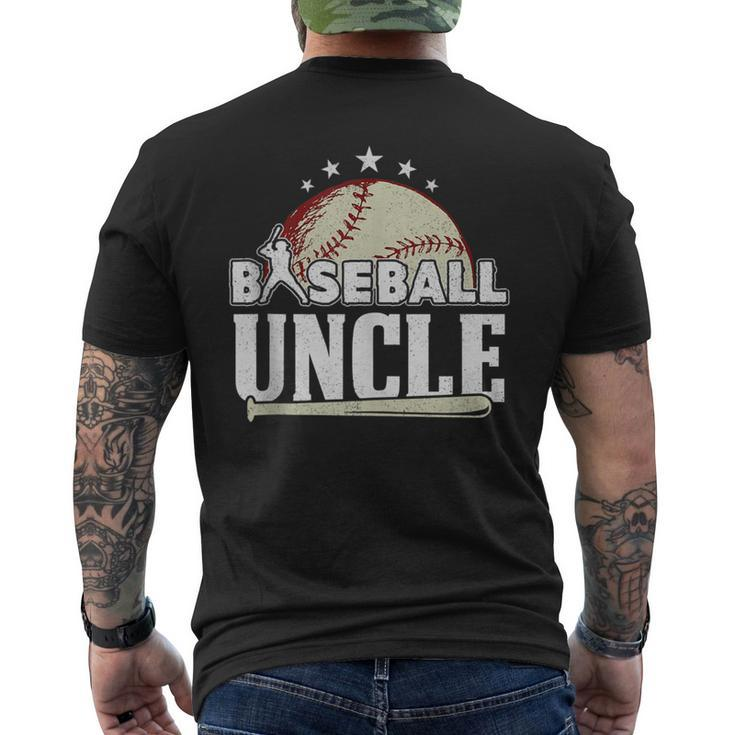 Baseball Uncle Fathers Day Mens Back Print T-shirt