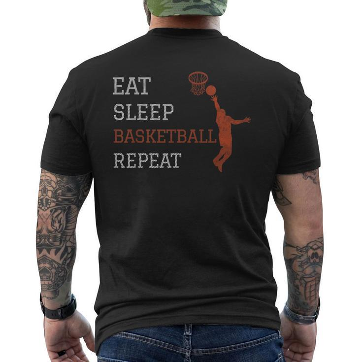 Basketball Coach Eat Sleep Basketball Repeat Basketball  Mens Back Print T-shirt