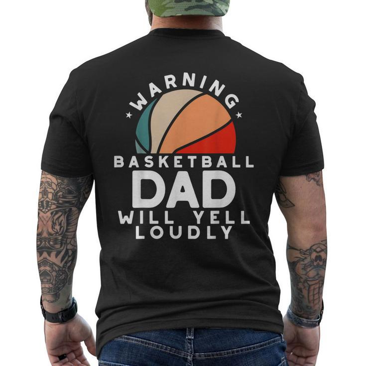Basketball Dad Warning Protective Father Sports Love Men's Back Print T-shirt