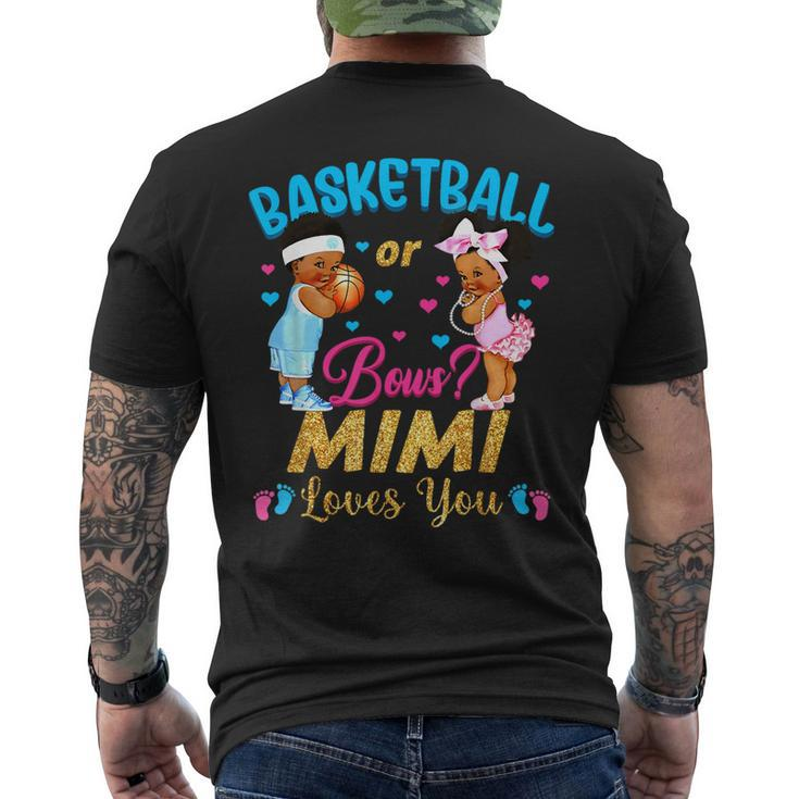 Basketball Or Bows Mimi Loves You Gender Reveal Pink Blue  Mens Back Print T-shirt