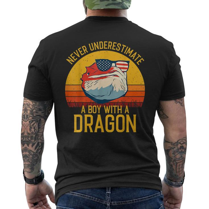 Bearded Dragon Never Underestimate A Boy With A Dragon Gifts For Bearded Dragon Lovers Funny Gifts Mens Back Print T-shirt
