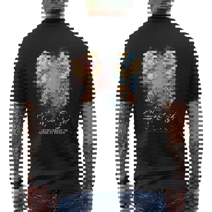 Bears Balloons Grandpa Can Bearly Wait Gender Reveal Men's Back Print T-shirt