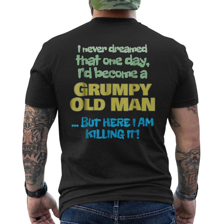 Become A Grumpy Old Man Grandpa Grandfather Men's Back Print T-shirt