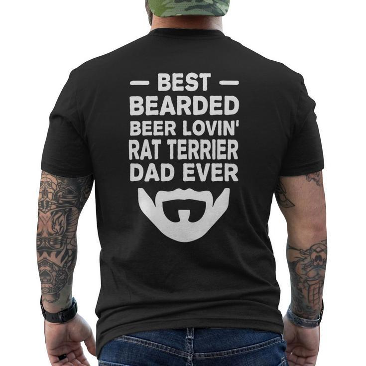 Beer Best Bearded Beer Lovin Rat Terrier Dad Fathers Day Funny Mens Back Print T-shirt