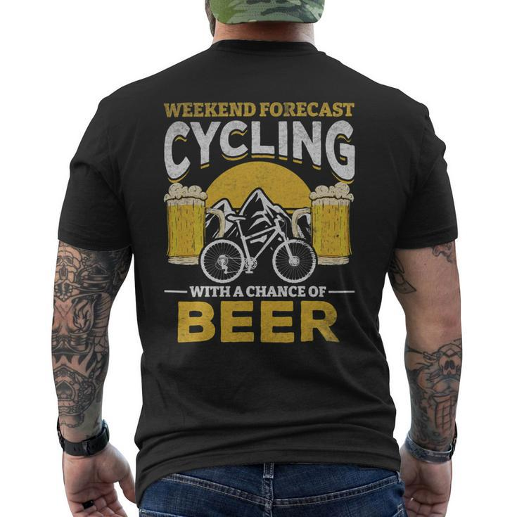 Beer Bicyclist Weekend Forecast Cycling With A Chance Of Beer Mens Back Print T-shirt