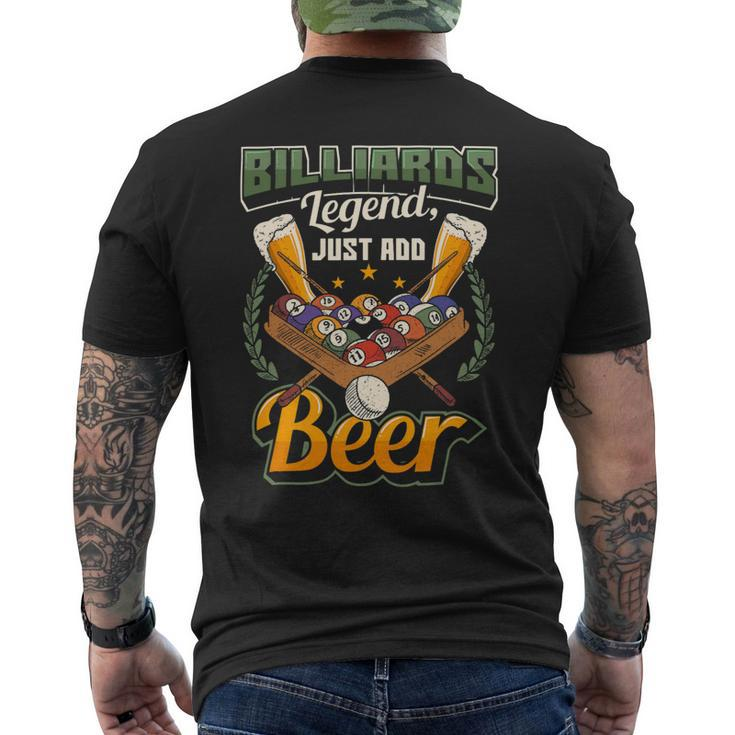 Beer Billiards Legend Just Add Beer Funny Snooker Mens Back Print T-shirt