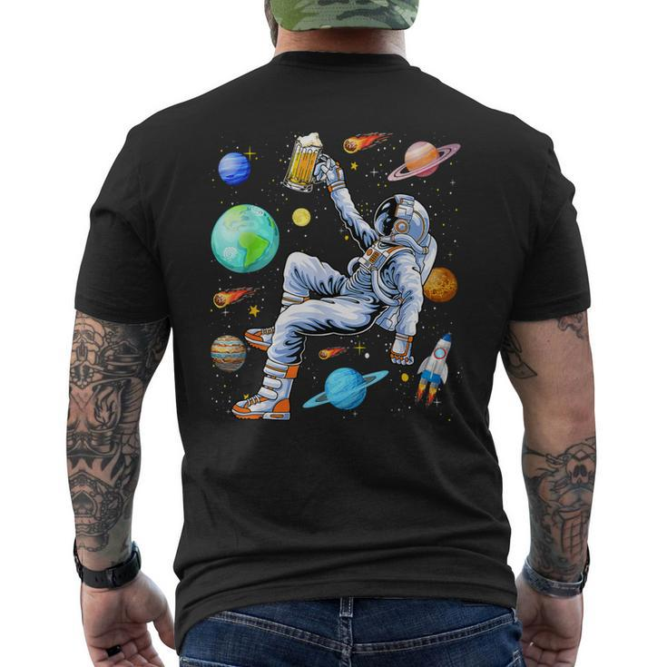 Beer Funny Astronaut Drinks Beer In Space Outer Space Beer Lover4 Mens Back Print T-shirt