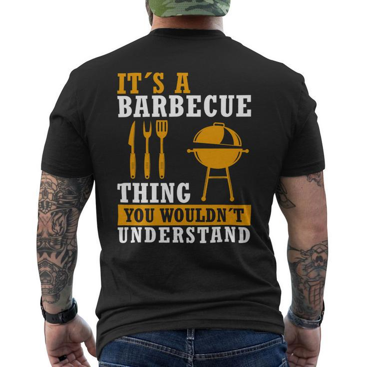 Beer Funny Bbq Barbecue Grill Grilling Joke Smoking Meat Beer Dad Mens Back Print T-shirt