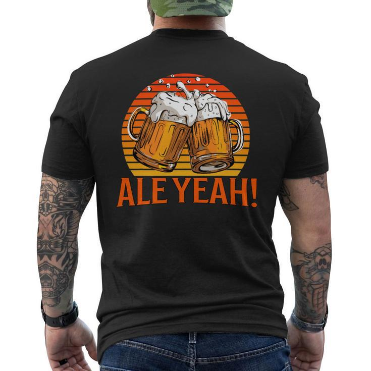 Beer Funny Beer Drinkers Pun Ale Yeah Fathers Day Retro Mens Back Print T-shirt