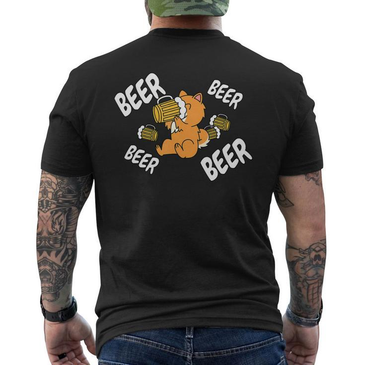 Beer Pomeranian Dog  Mens Back Print T-shirt