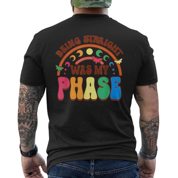 Being Straight Was My Phase Groovy Lgbt Pride Month Gay Les  Mens Back Print T-shirt