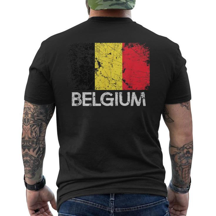 Belgian Flag  | Vintage Made In Belgium Gift Mens Back Print T-shirt