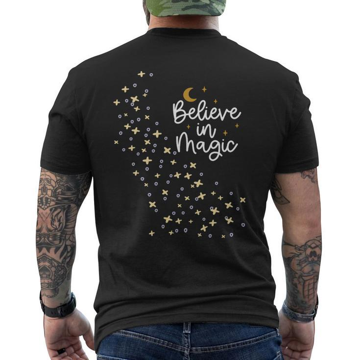 Believe In Magic With Moon And A River Of Stars Mens Back Print T-shirt