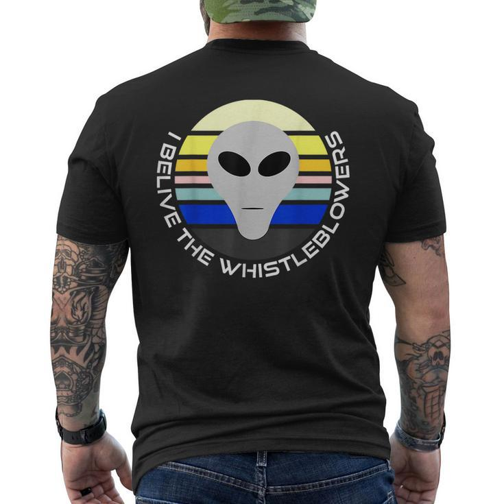 Believe The Whistleblowers Retro Vintage Style Alien Design Believe Funny Gifts Mens Back Print T-shirt