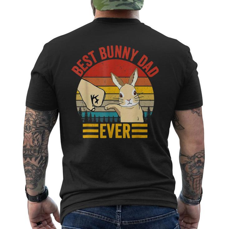 Best Bunny Dad Ever Vintage Rabbit Lover Father Day Men's Back Print T-shirt