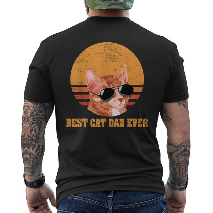 Best Cat Dad Ever Men Vintage Cat Lover Men's Back Print T-shirt