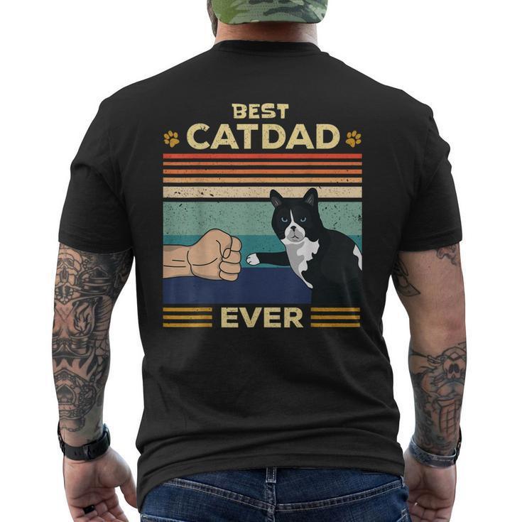 Best Cat Dad Ever Vintage Retro Cat Men Fathers Day Men's Back Print T-shirt