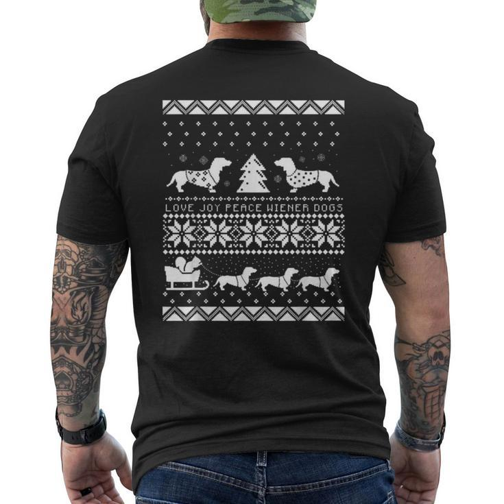 Best For Dachshunds Lover Dachshunds Ugly Christmas Sweaters Men's T-shirt Back Print