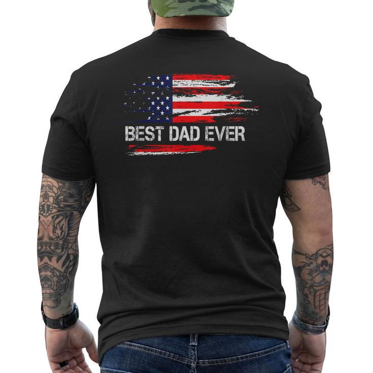 Best Dad Ever Us American Flag  Dad Gifts Fathers Day  Mens Back Print T-shirt