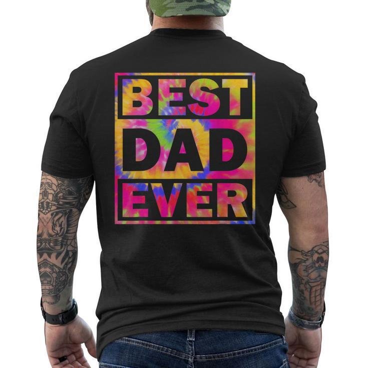 Best Dad Ever With Us Flag Tie Dye Fathers Day  Mens Back Print T-shirt