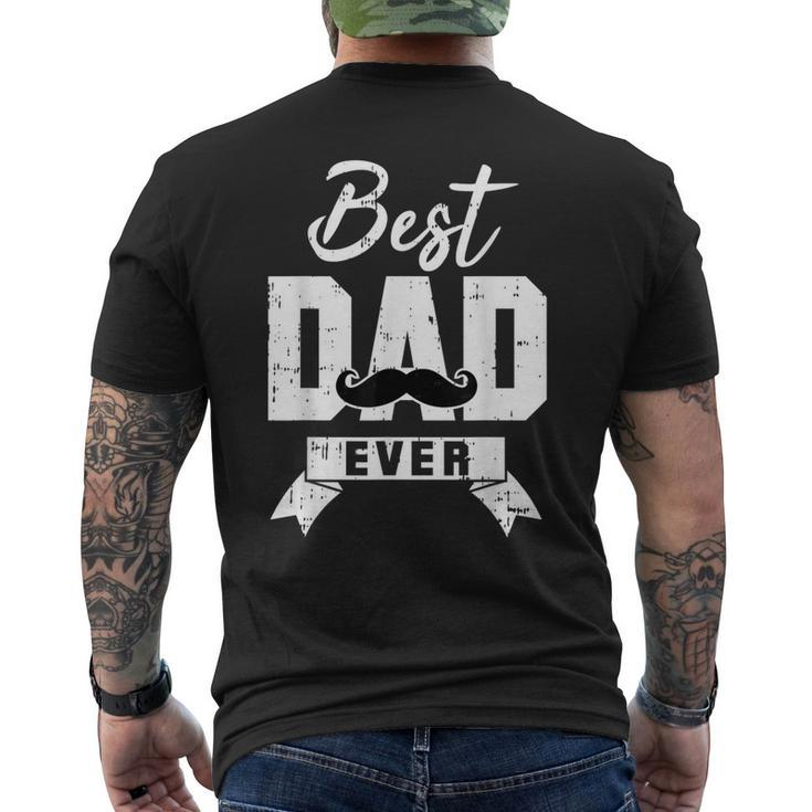 Best Daddy Awesome Dad Mustache Fathers Day Outfit Men's Back Print T-shirt