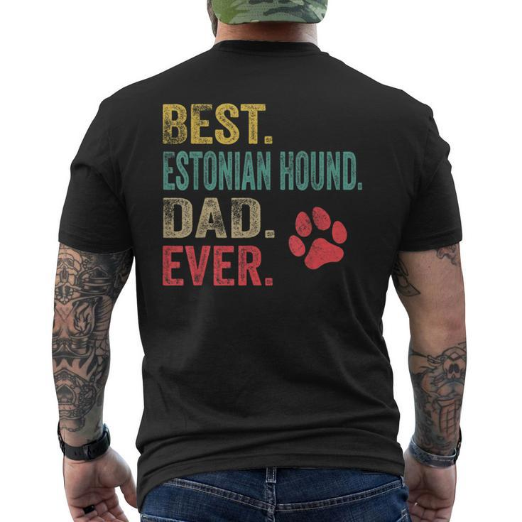 Best Estonian Hound Dad Ever Vintage Father Dog Lover Men's T-shirt Back Print