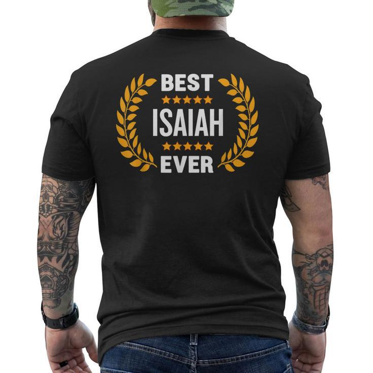 Best Isaiah Ever With Five Stars Name Isaiah Men's Back Print T-shirt