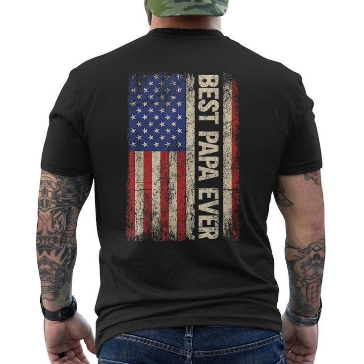 Best Papa Ever Us American Flag Gifts For Fathers Day Men  Mens Back Print T-shirt