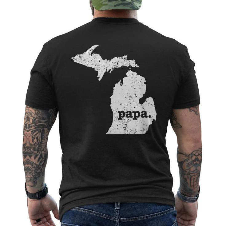Best Papa  Michigan T  Funny Grandpa  Mens Back Print T-shirt