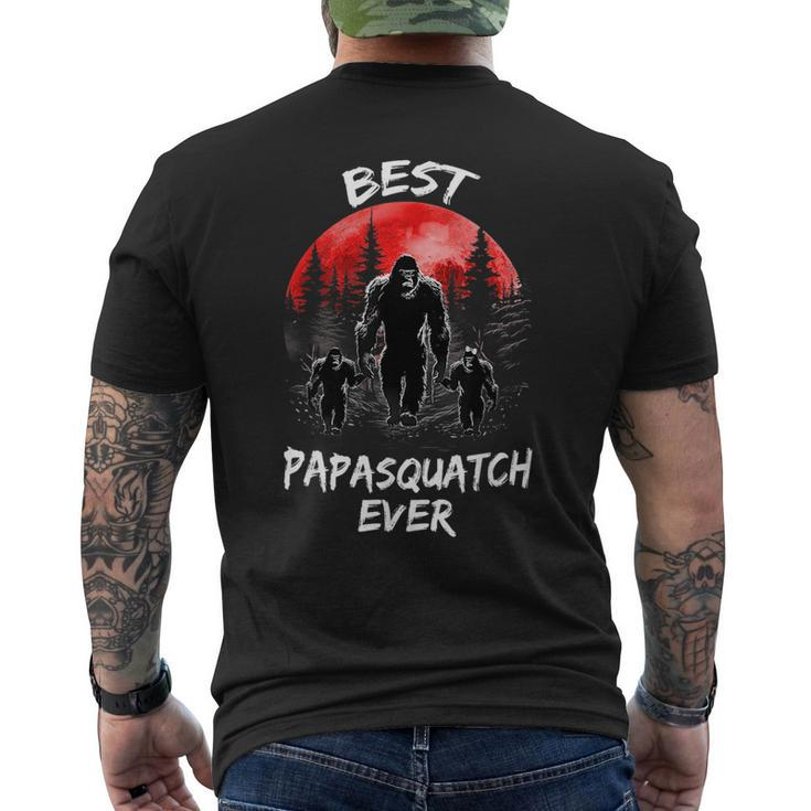 Best Papa Squatch Ever Funny Sasquatch Bigfoot Papasquatch Gift For Mens Mens Back Print T-shirt
