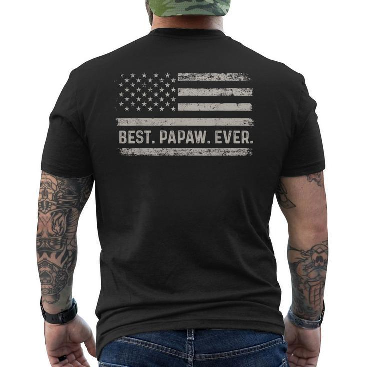 Best Papaw Ever American Flag Vintage For Men Fathers Day Men's Back Print T-shirt