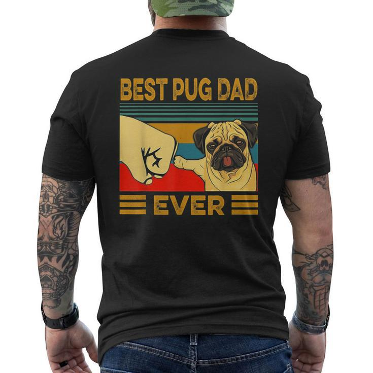 Best Pug Dad Ever Retro Vintage Men's Back Print T-shirt