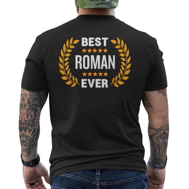 Best Roman Ever With Five Stars Name Roman Men's Back Print T-shirt