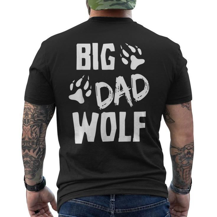 Mens Big Dad Wolf Costume Halloween Daddy Dad Fathers Day Men's Back Print T-shirt