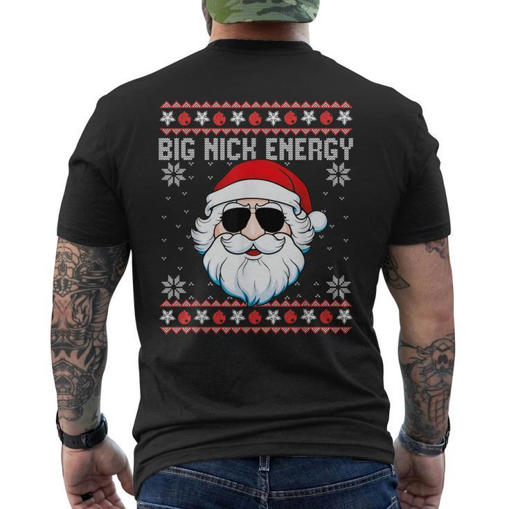 Big Nick Energy Santa Ugly Christmas Sweater Men's T-shirt Back Print