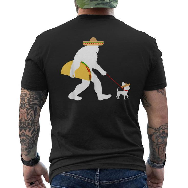 Big Taco Sombrero Chihuahua Dog Bigfoot Cinco De Mayo Men's T-shirt Back Print