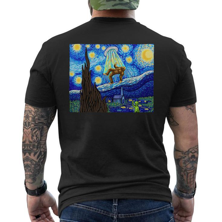 Bigfoot Bigfoot Alien Starry Night Men's Back Print T-shirt